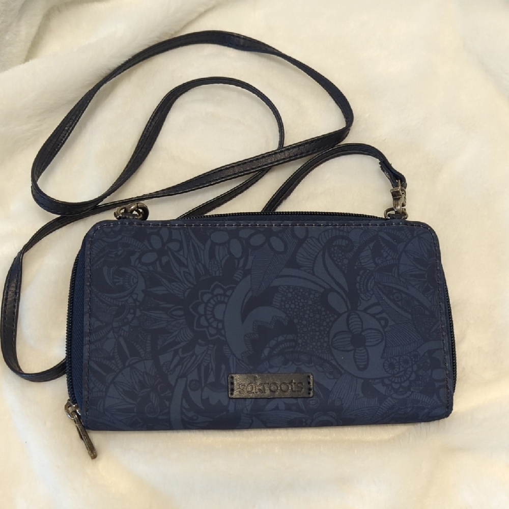Sakroots Blue Floral Crossbody Bag with Adjustable Strap